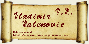 Vladimir Malenović vizit kartica
